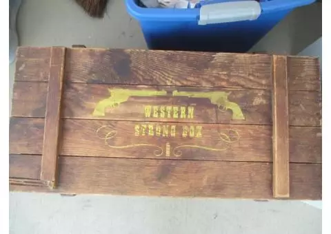 vintage wooden toy box